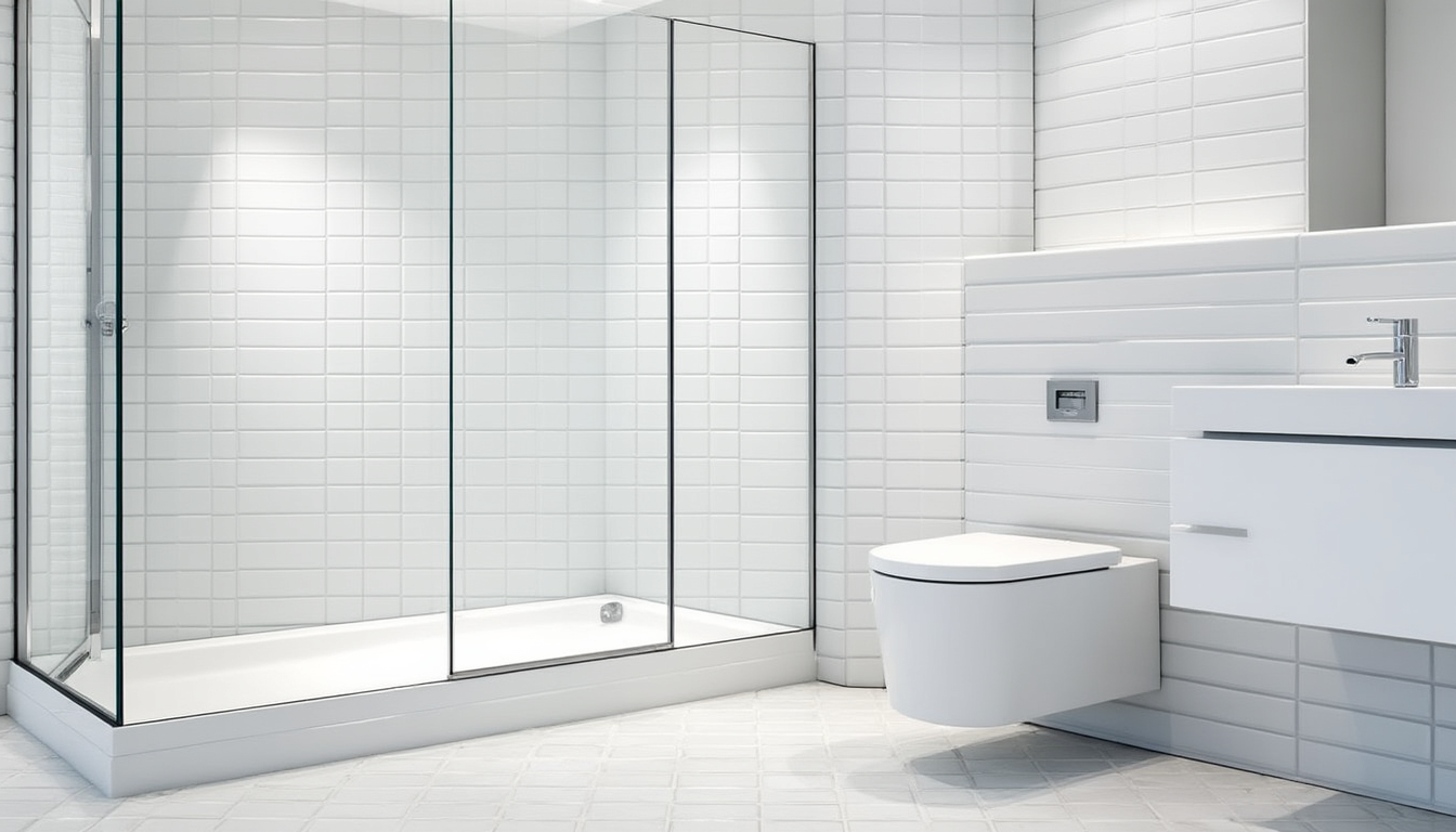 salle de bain avec carrelage mural