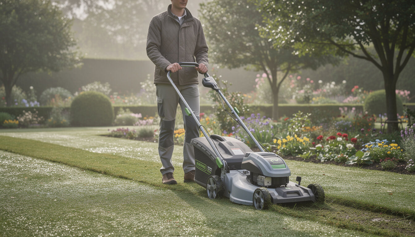 Peut-on tondre une pelouse humide avec une tondeuse à batterie ? 2 Découvrez si tondre une pelouse humide avec une tondeuse à batterie est conseillé, ses avantages, risques et astuces pour un gazon parfait même par temps humide.